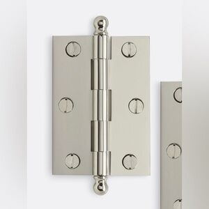 Restoration Hardware Utility Hinge Polished Nickel
 2.5 x 2"